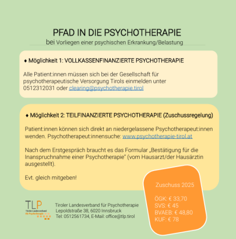 Merkblatt Pfad in die Psychotherapie